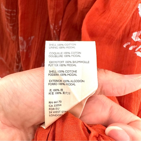 Free People Baja Babe Copper Boho Gilded Floral Crinkle Strapless Maxi Dress - Picture 8 of 12